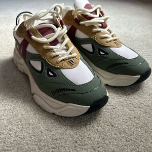 Steve Madden Multicolor Sneakers - Green, White, Tan, Red